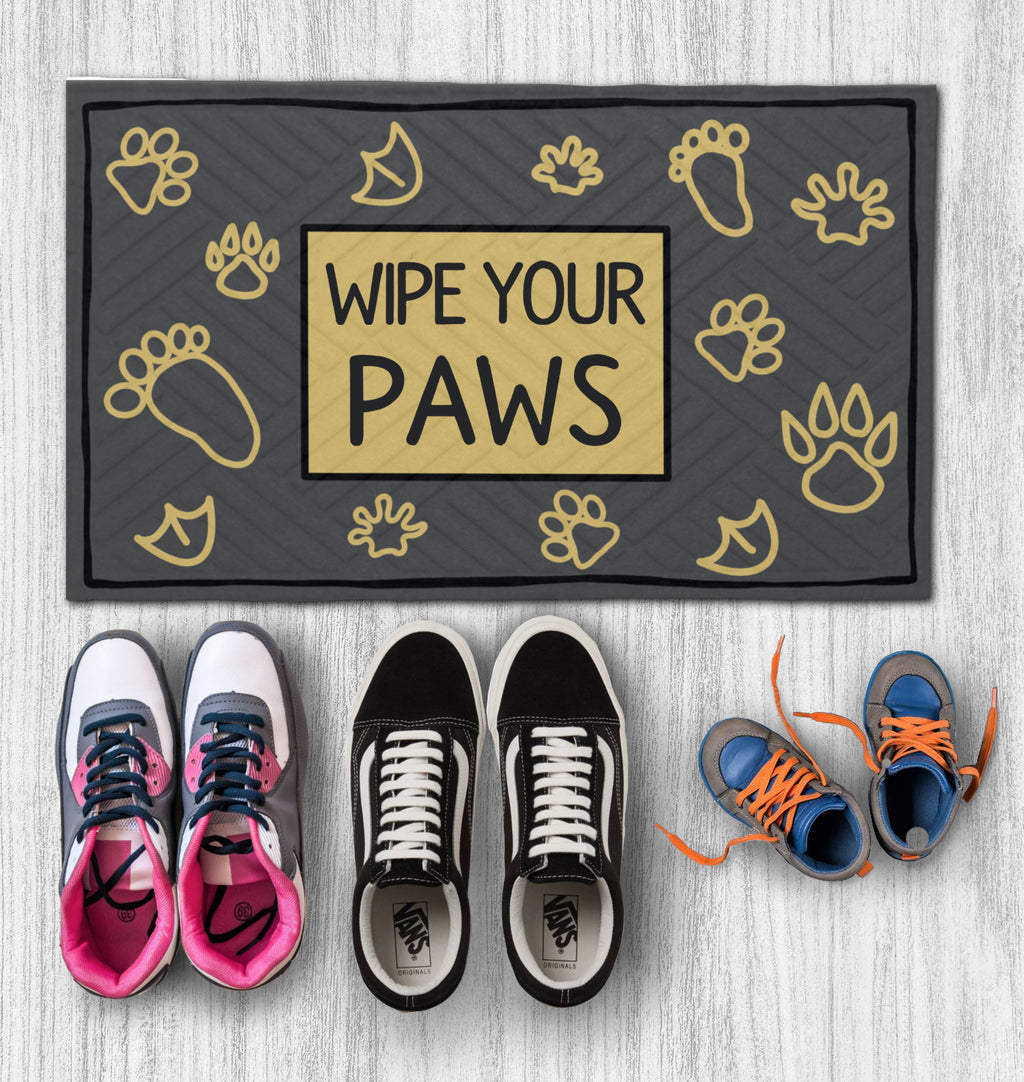 Fußmatte Putzt deine pfötchen Dunkel