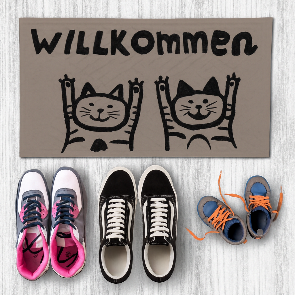 Fußmatte Willkommen von den Katzen