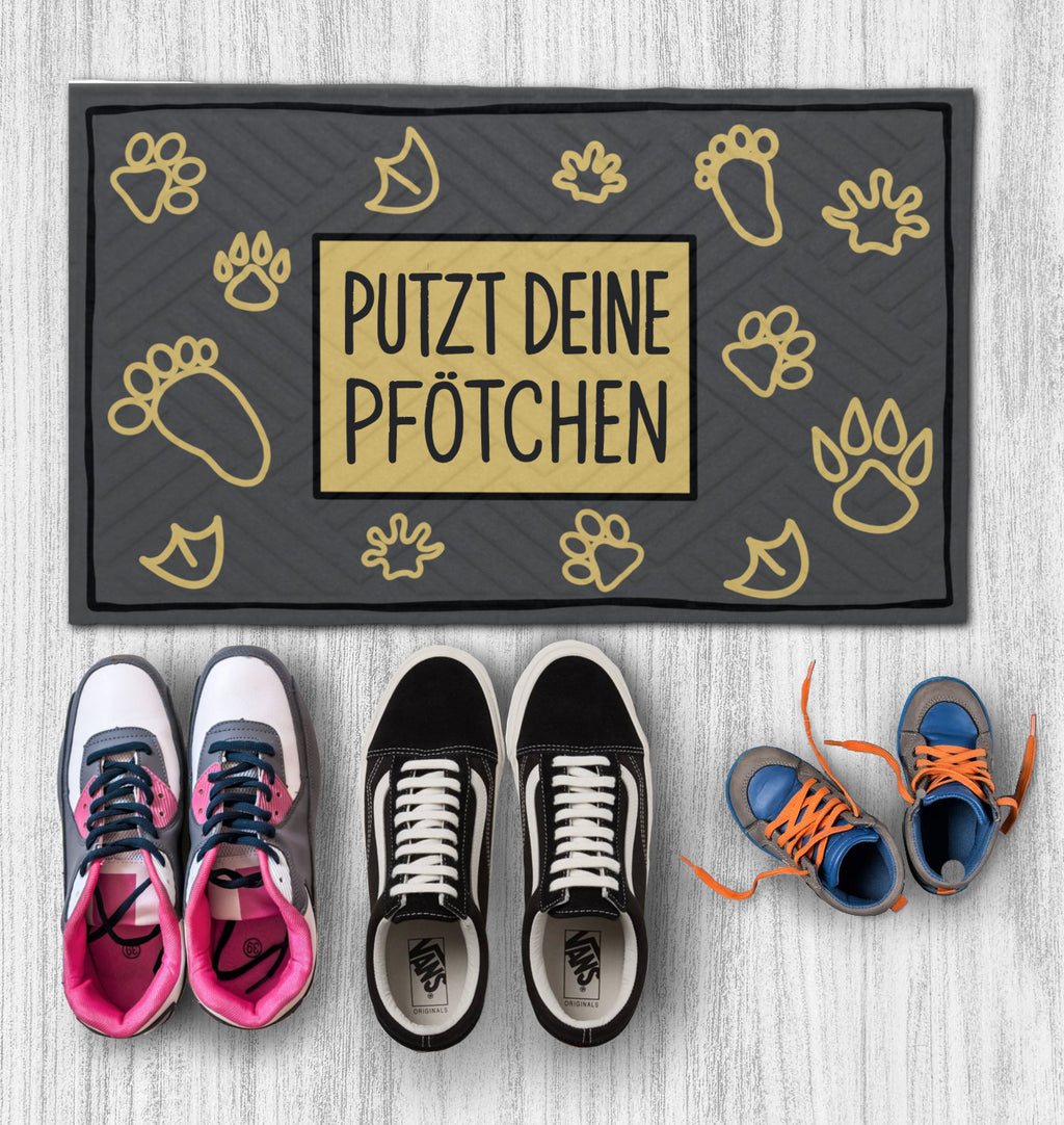 Fußmatte Putzt deine pfötchen Dunkel